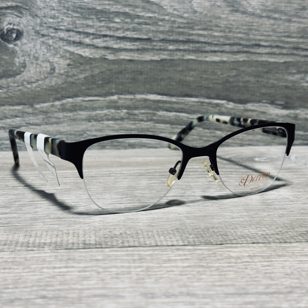 Dereon DOV 532 001‎ Eyeglass Frames Womens 53-20-140 Black Cat Eye Tortoise